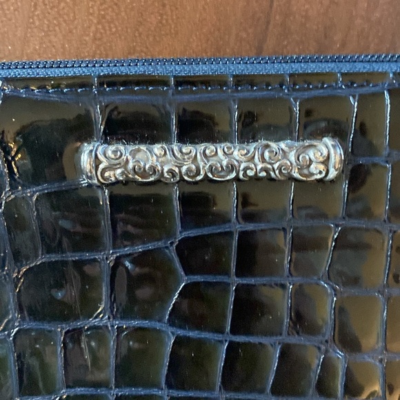 Brighton CHER Croc Patent Leather Black Shoulder Bag AND matching Wallet - Picture 15 of 15